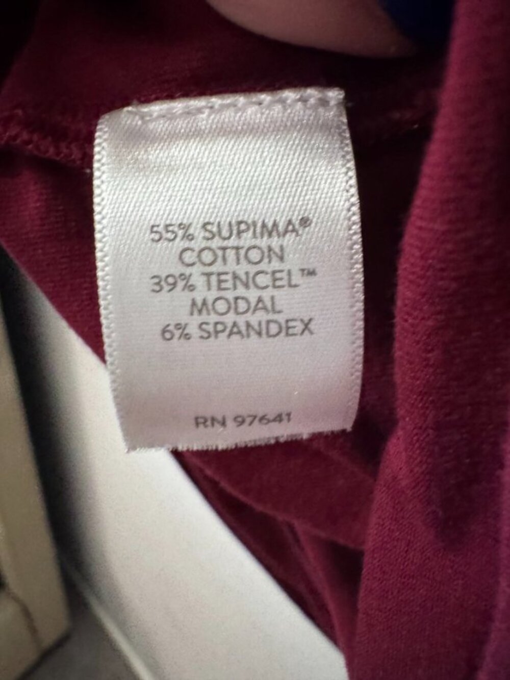J.Jill Luxe Supima Pleat Back Tee Large Burgundy V Neck Short Sleeve Top - Picture 4 of 5